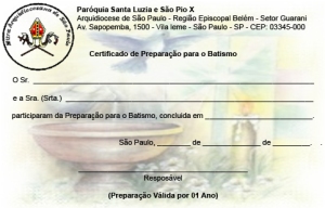 Certificado de Batismo